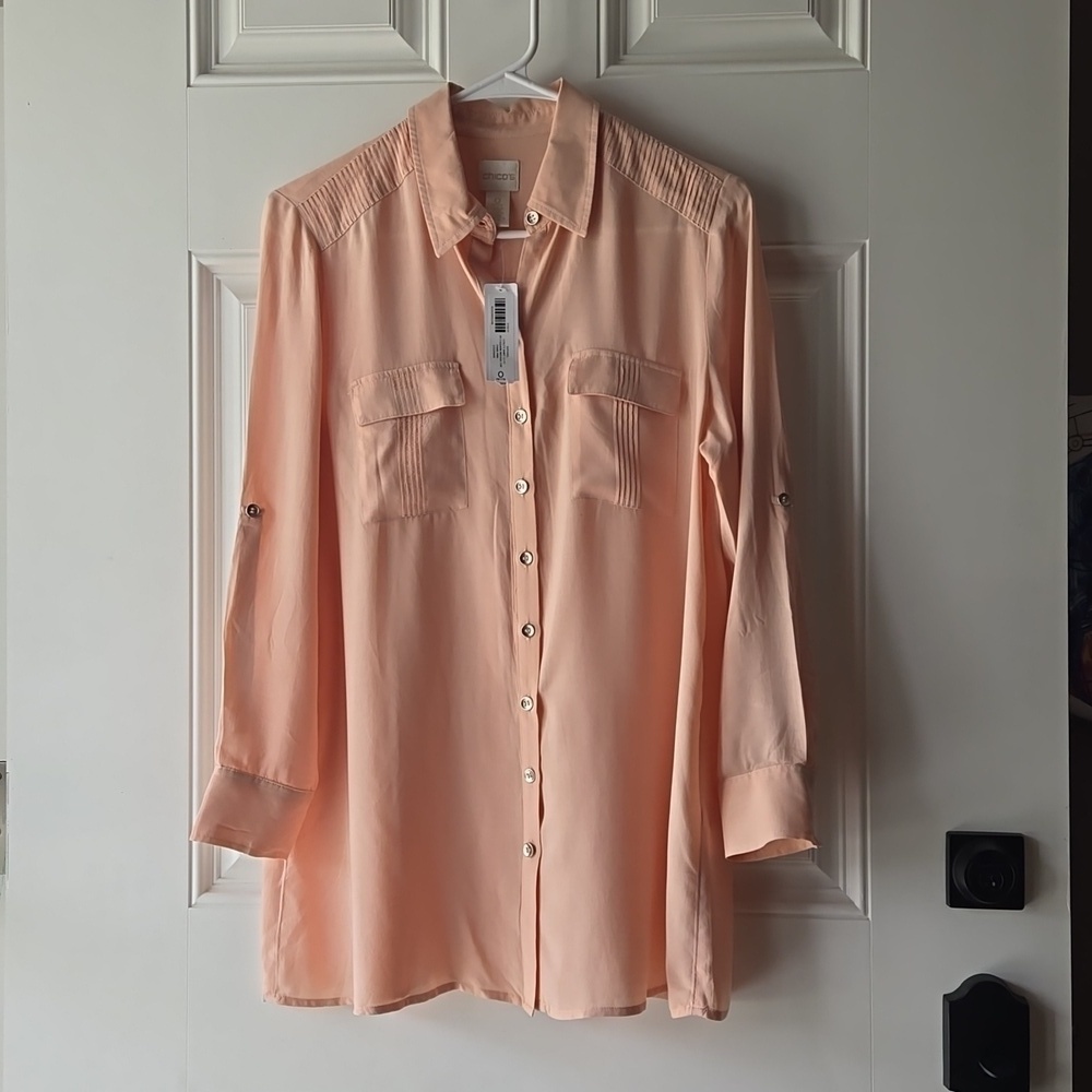 Chico's Paris Pink Utility Shirt